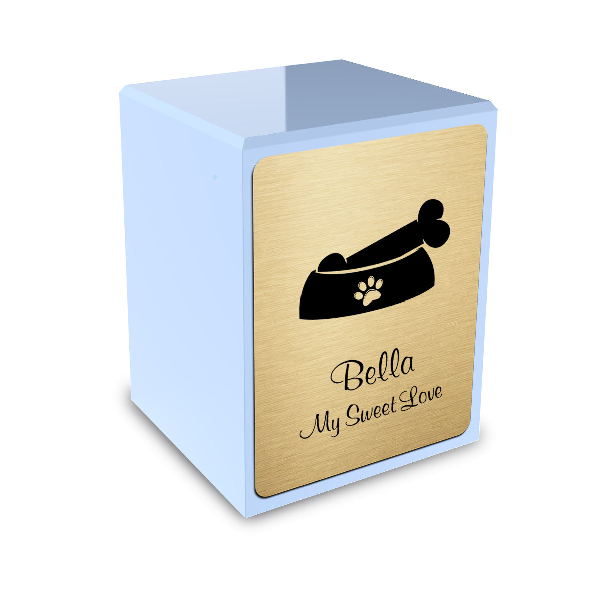 Custom Engraved Heritage Light Blue Dog Small Pet Cremation Urn Memorial Box for Ashes