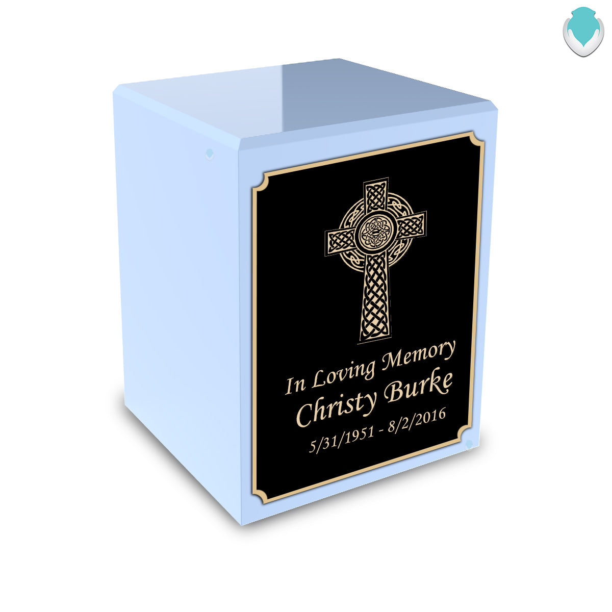 Adult Aura Butterfly Custom Engraved Solid Wood Box Cremation Urn