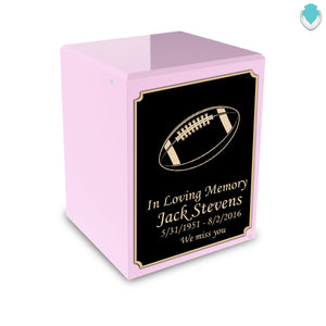 Custom Engraved Heritage Light Pink Small Cremation Urn Memorial Box for Ashes