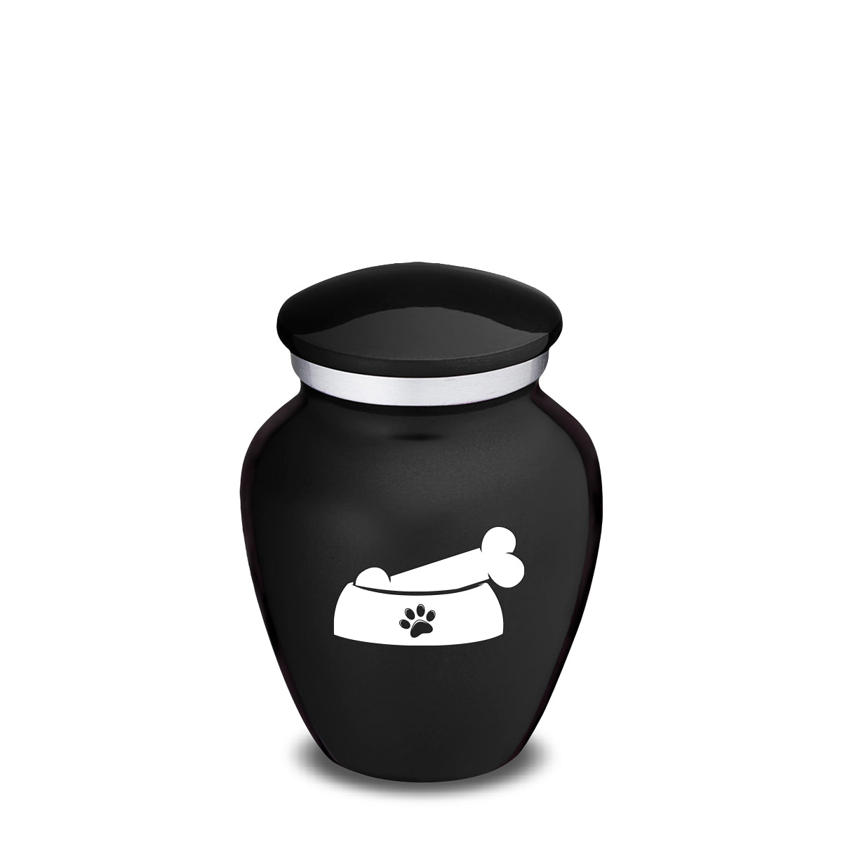 Keepsake  Embrace Black Pet Dog Bone Cremation Urn