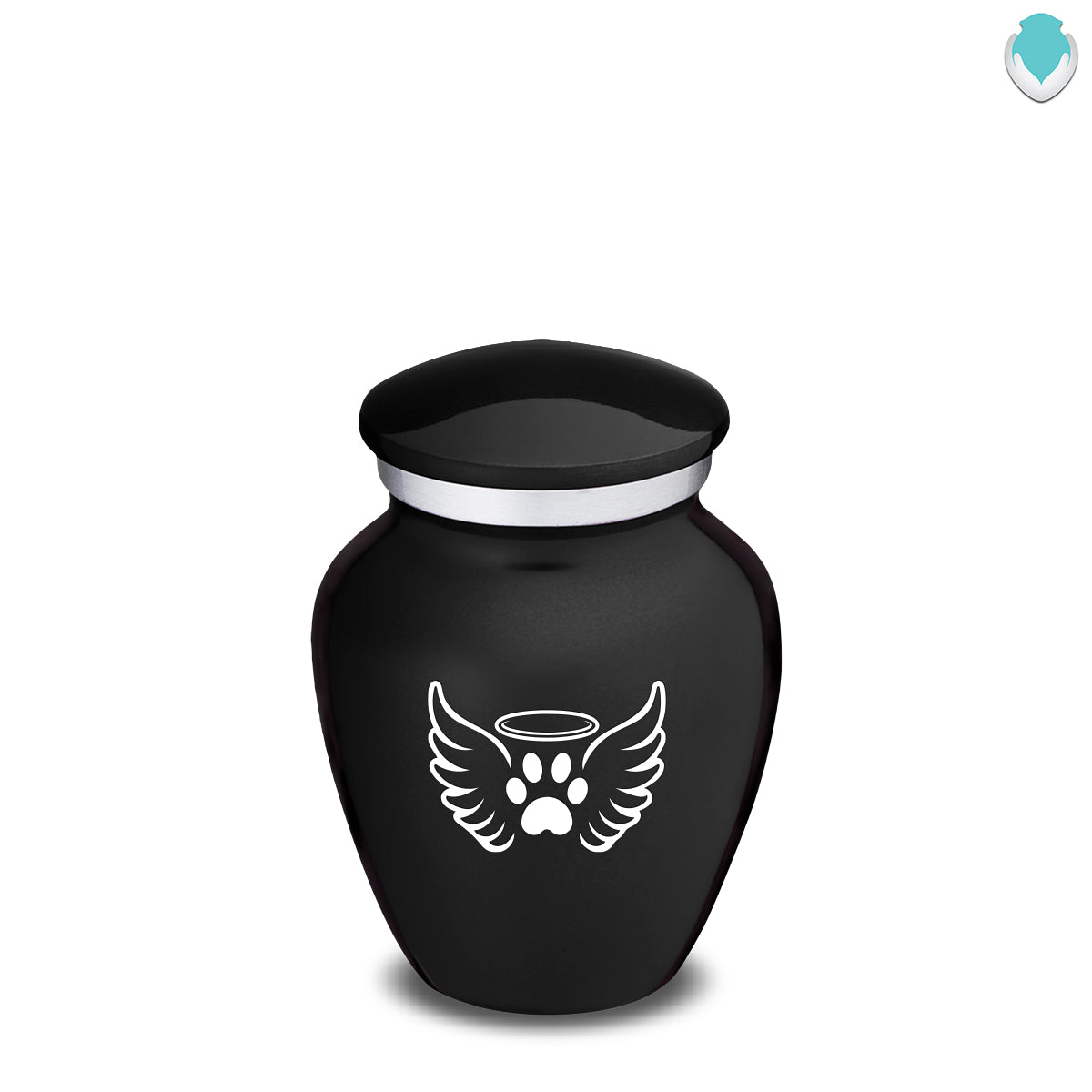 Keepsake Embrace Black Pet Angel Wings Cremation Urn