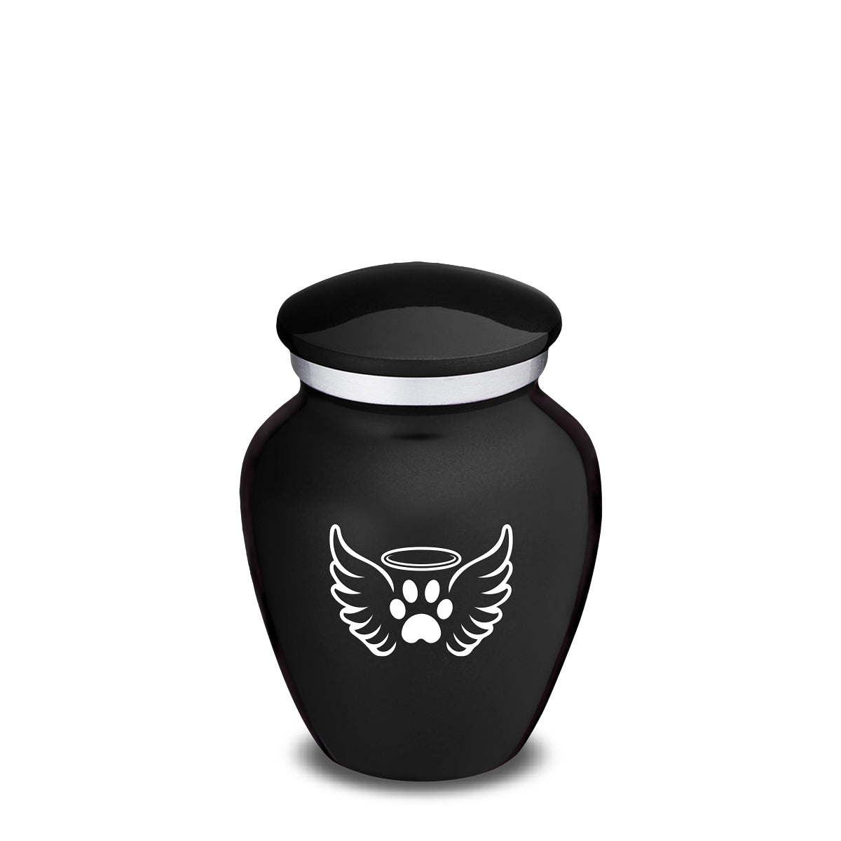Keepsake Embrace Black Pet Angel Wings Cremation Urn