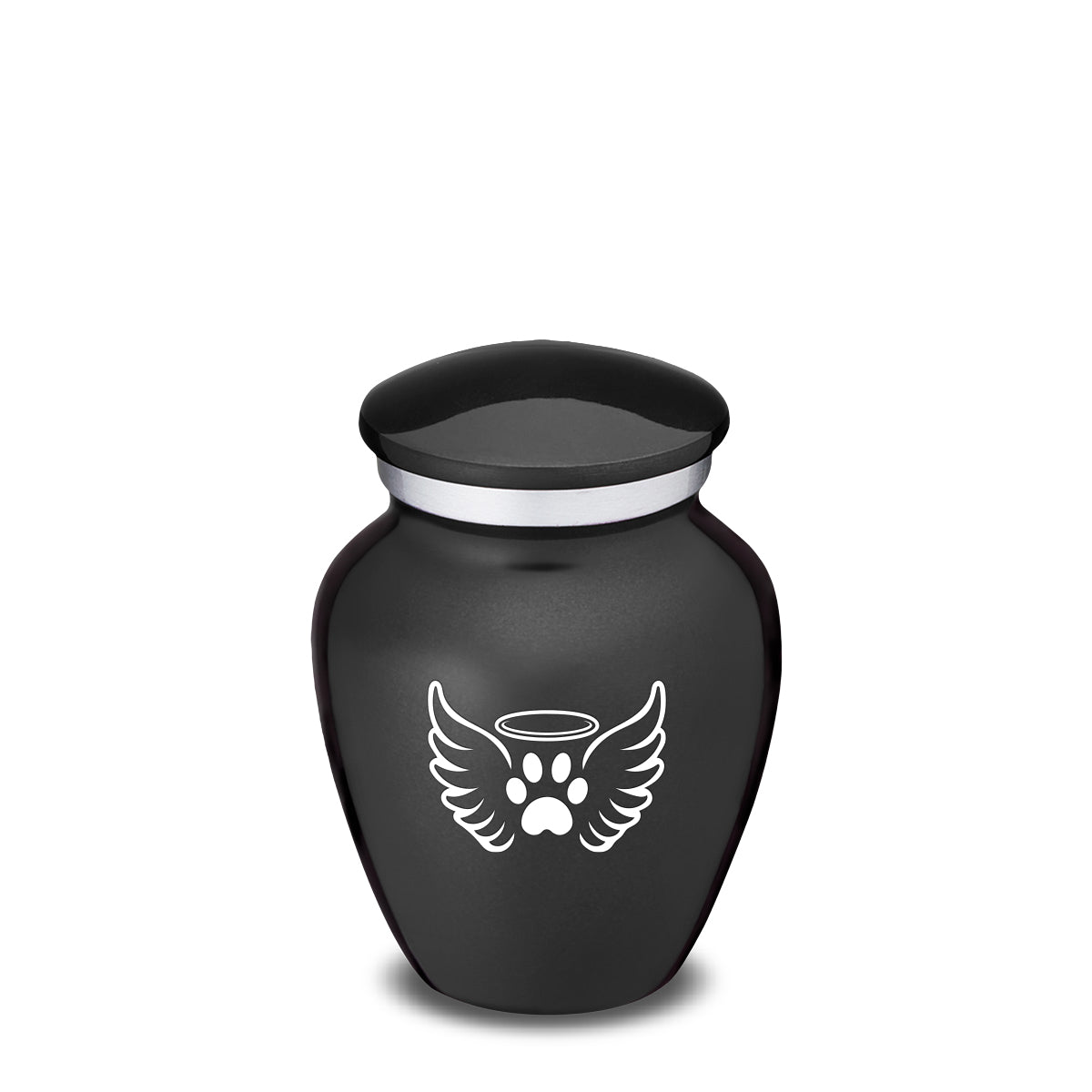 Keepsake Embrace Charcoal Black Pet Angel Wings Cremation Urn