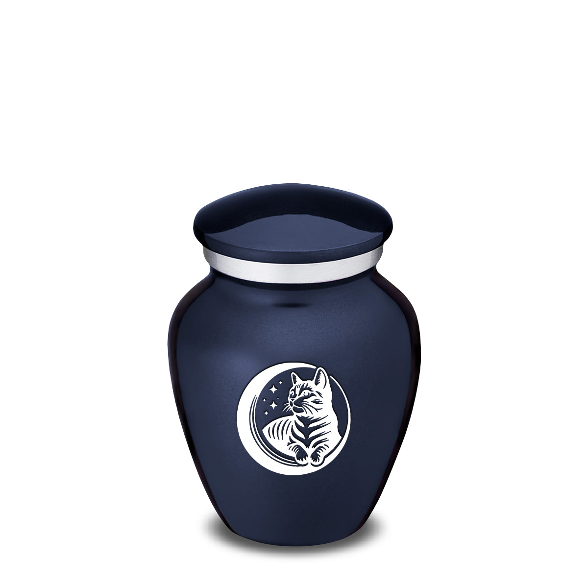 Keepsake Embrace Cobalt Blue Pet Cute Cat Cremation Urn