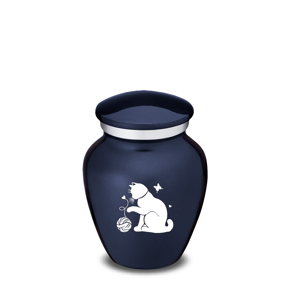 Keepsake Embrace Cobalt Blue Pet Fun Cat Cremation Urn
