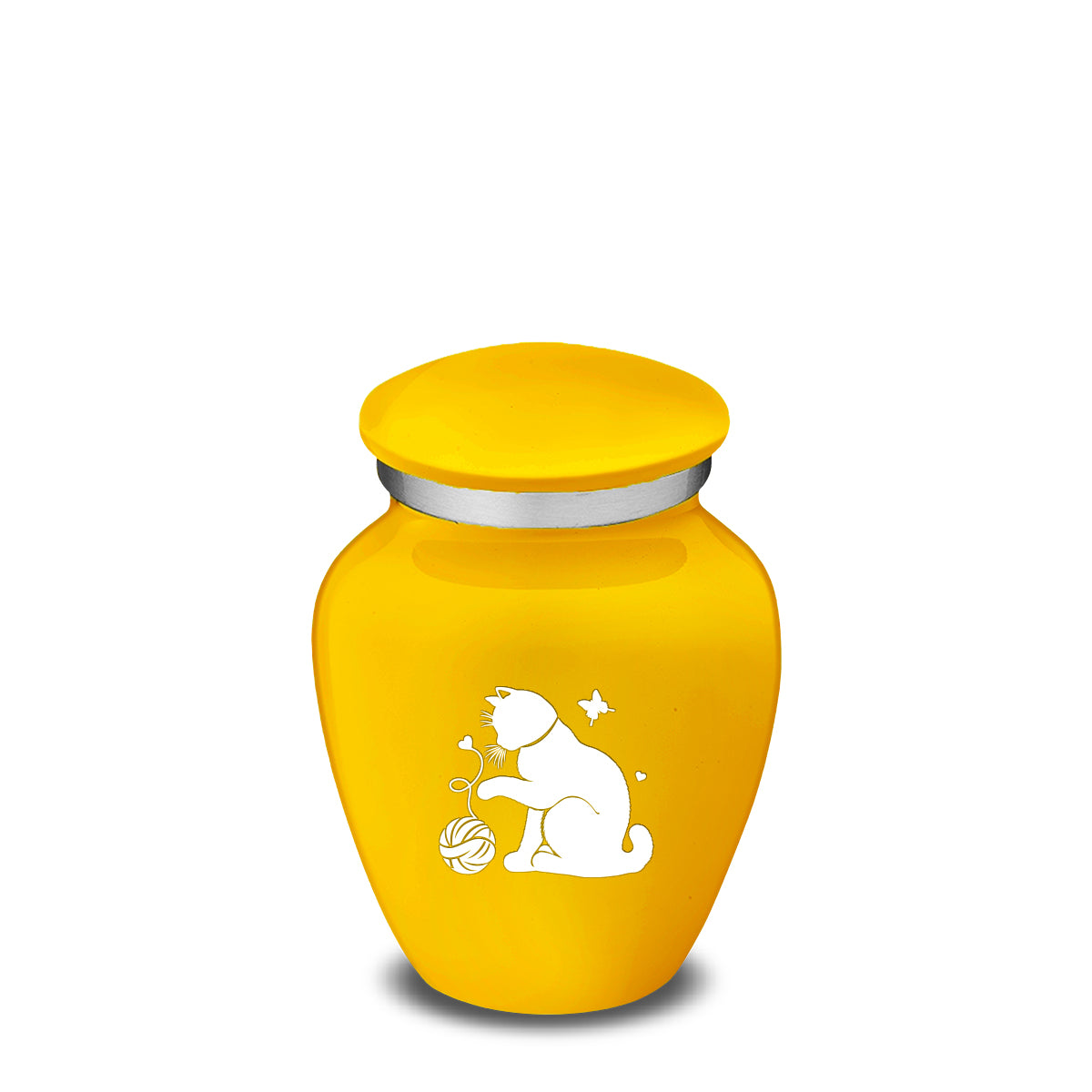 Keepsake Embrace Yellow Pet Fun Cat Cremation Urn
