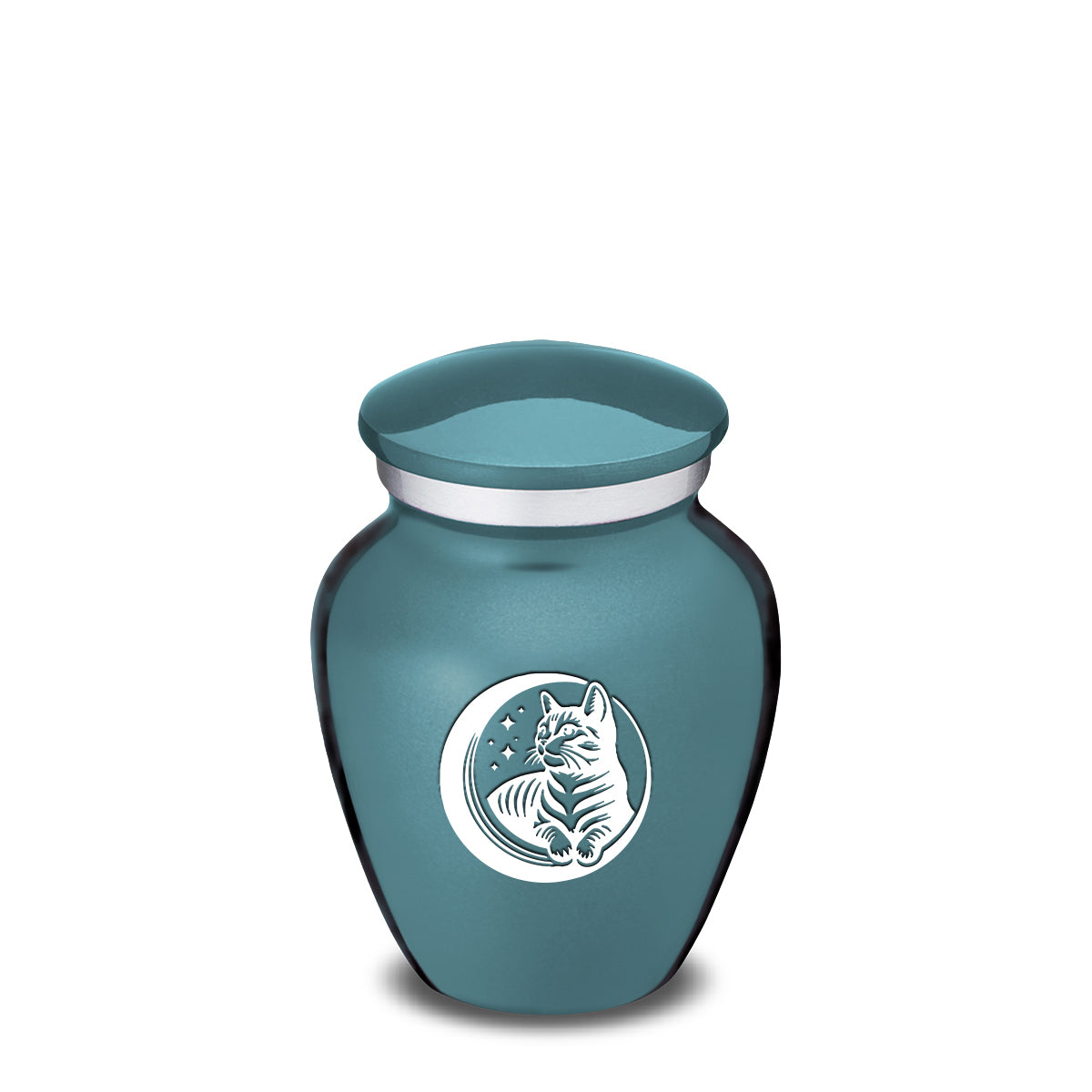 Keepsake Embrace Teal Pet Cute Cat Cremation Urn