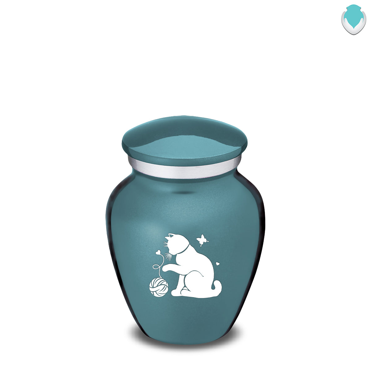 Keepsake Embrace Teal Pet Fun Cat Cremation Urn