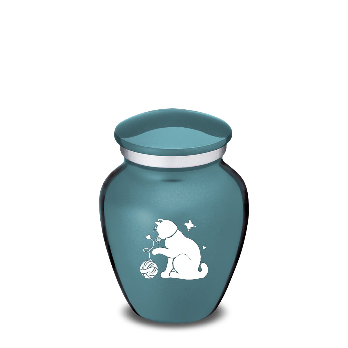 Keepsake Embrace Teal Pet Fun Cat Cremation Urn