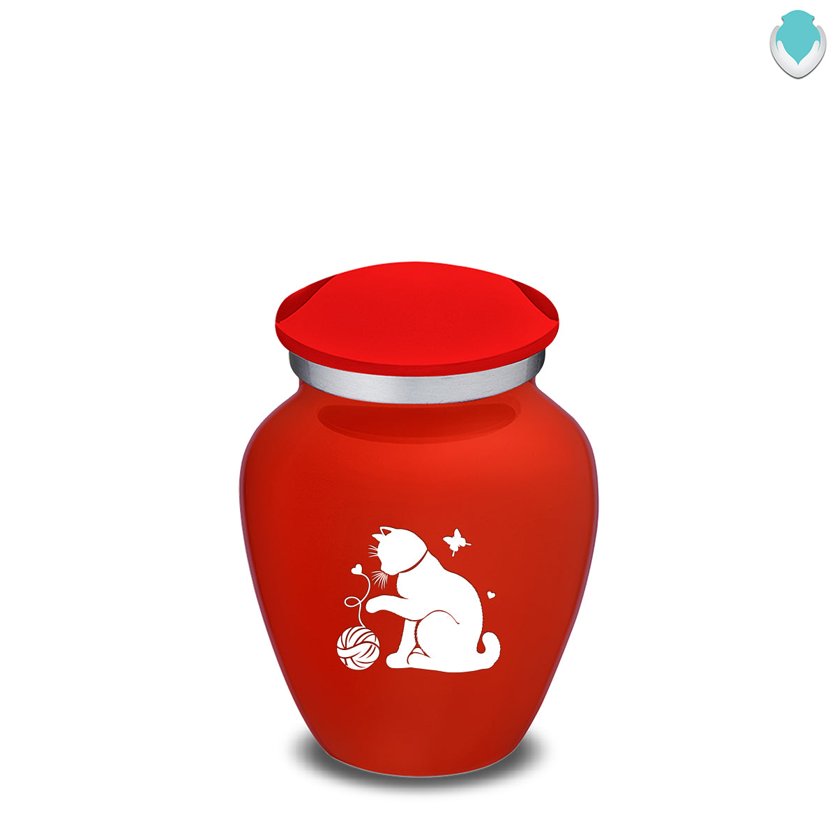 Keepsake Embrace Bright Red Pet Fun Cat Cremation Urn