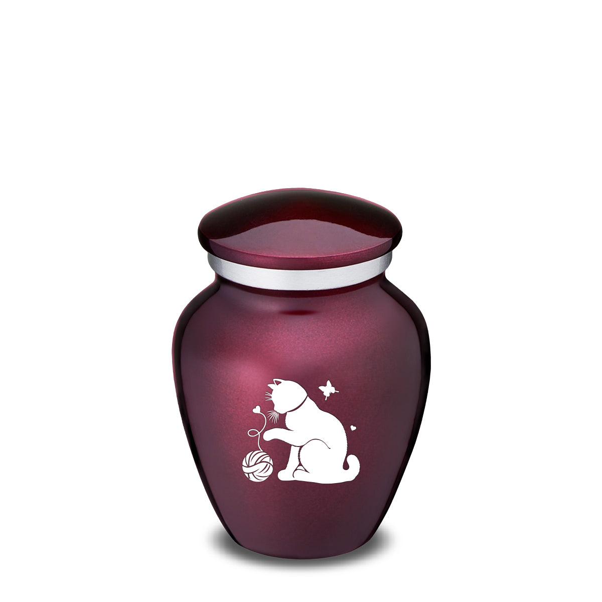Keepsake Embrace Cherry Purple Pet Fun Cat Cremation Urn