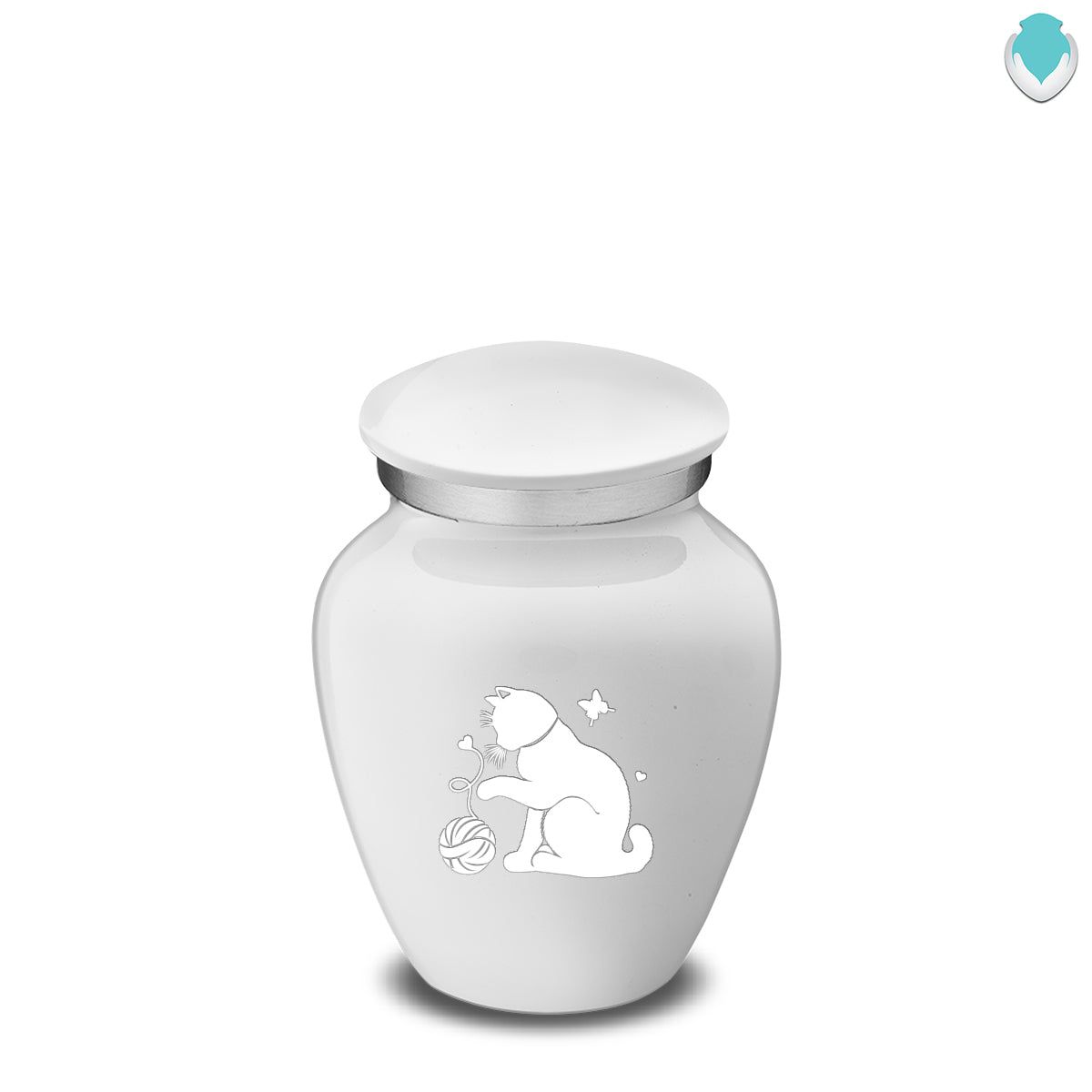 Keepsake Embrace White Pet Fun Cat Cremation Urn