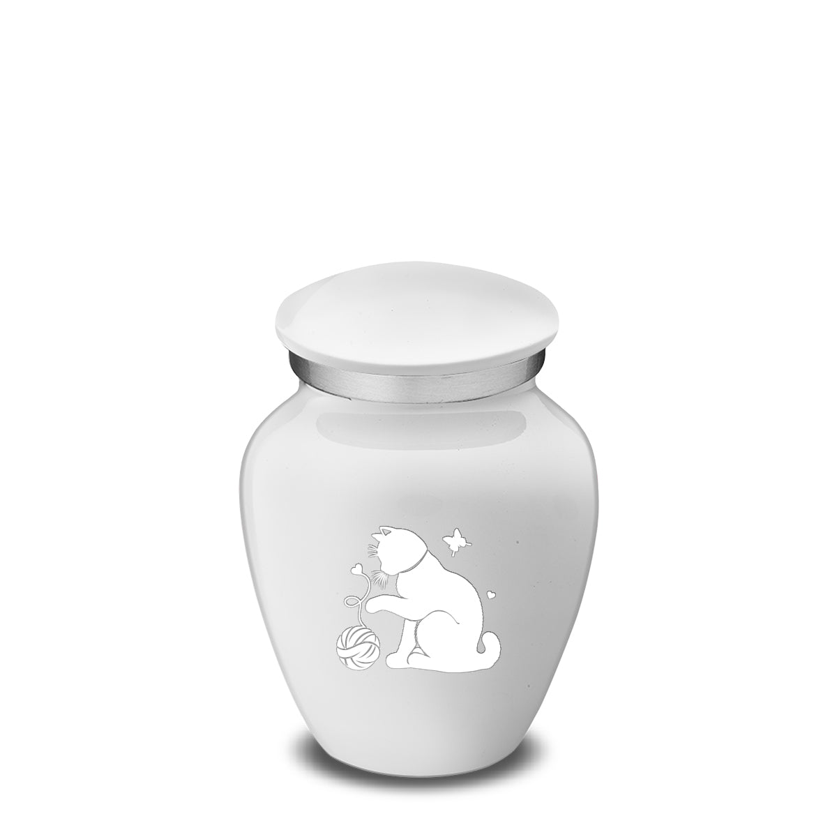 Keepsake Embrace White Pet Fun Cat Cremation Urn