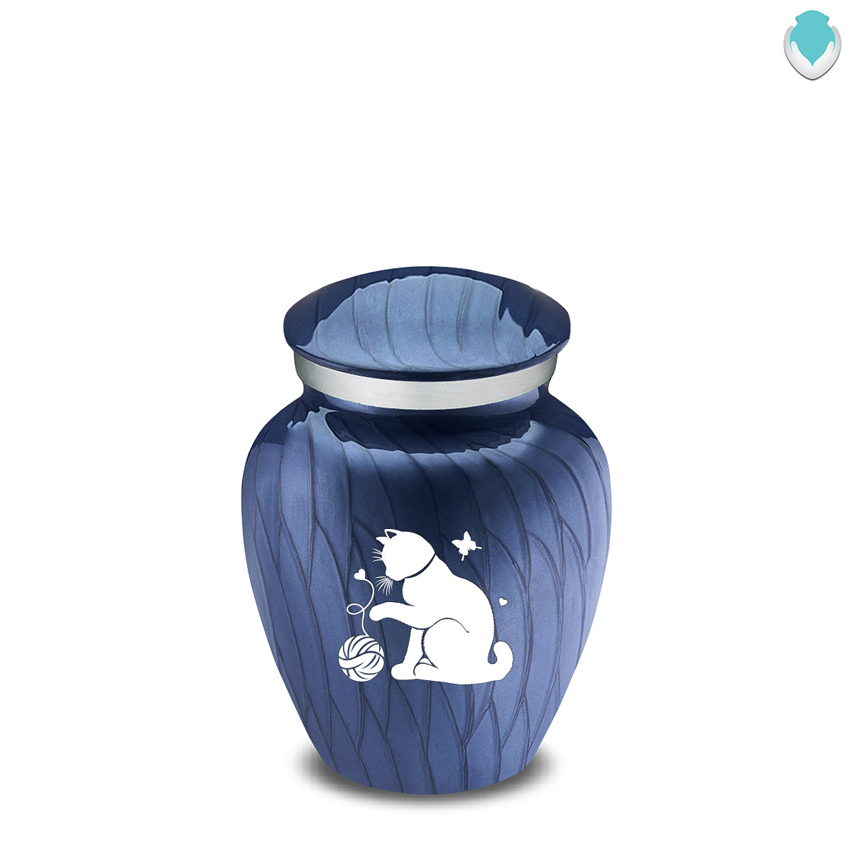 Keepsake Embrace Pearl Cobalt Blue Pet Fun Cat Cremation Urn