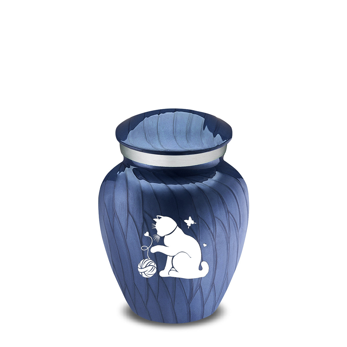 Keepsake Embrace Pearl Cobalt Blue Pet Fun Cat Cremation Urn