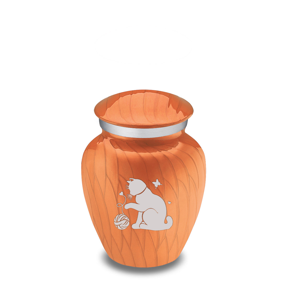 Keepsake Embrace Pearl Orange Pet Fun Cat Cremation Urn