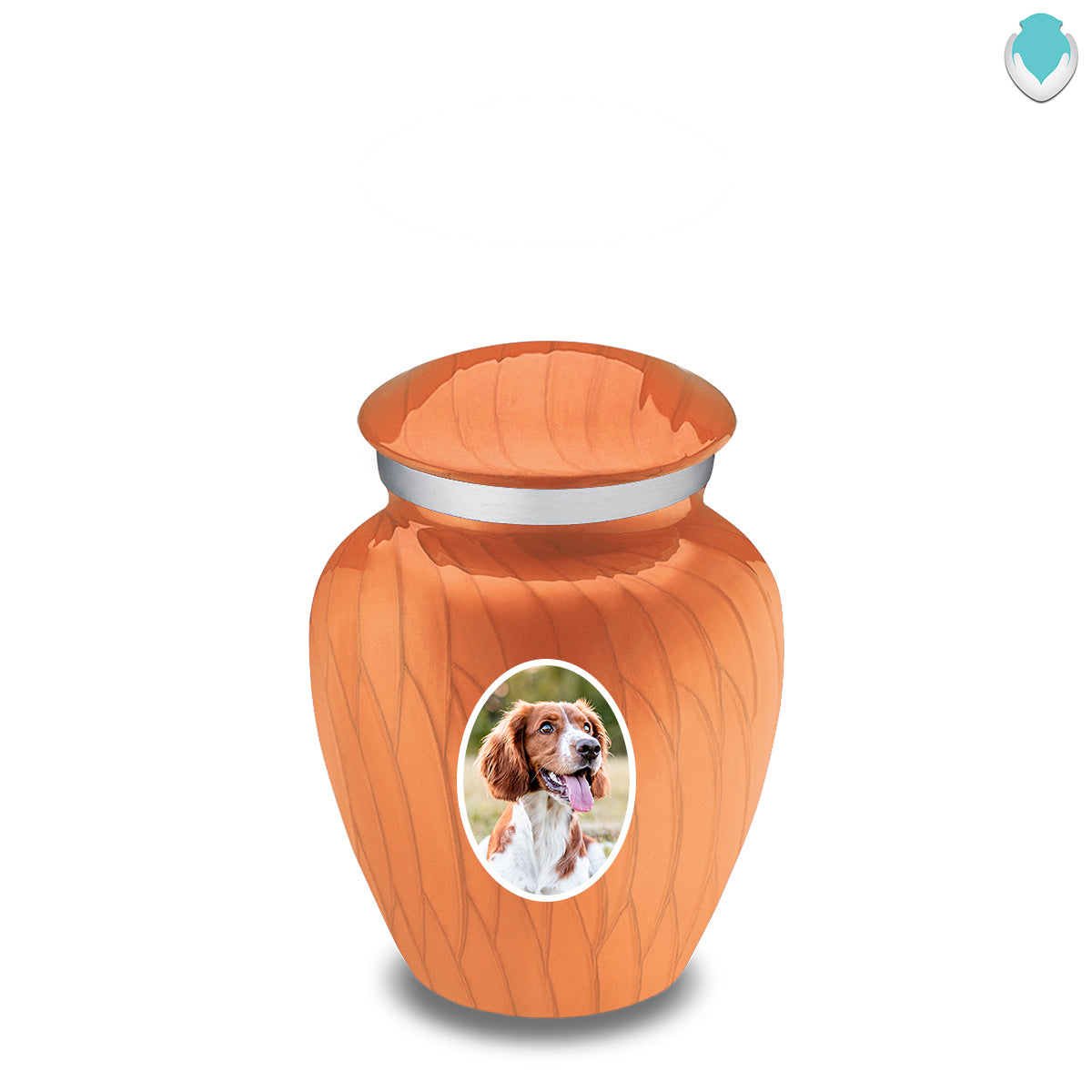 Keepsake Pet Embrace Pearl Orange Portrait Cremation Urn