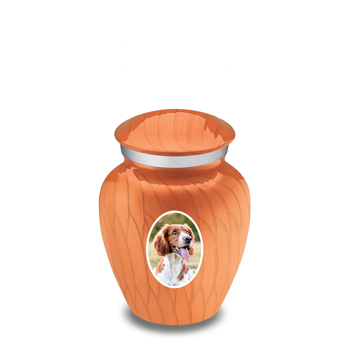 Keepsake Pet Embrace Pearl Orange Portrait Cremation Urn