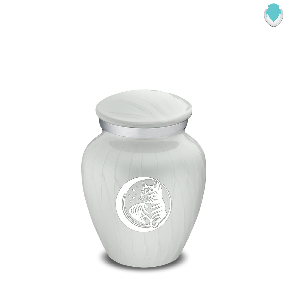 Keepsake Embrace Pearl White Pet Cute Cat Cremation Urn