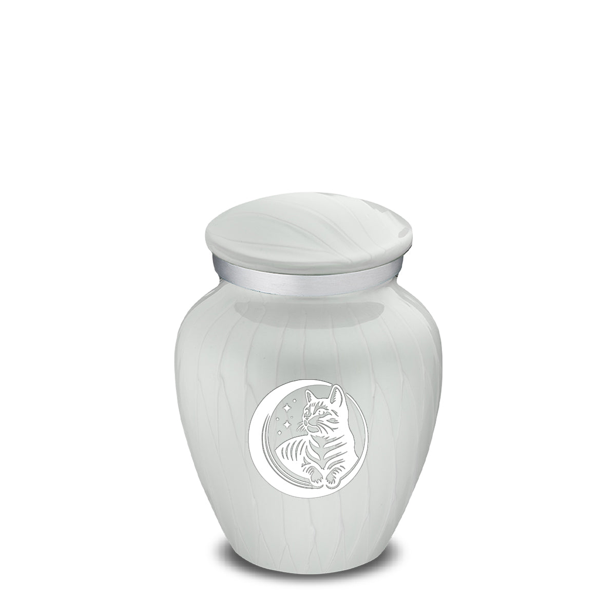 Keepsake Embrace Pearl White Pet Cute Cat Cremation Urn