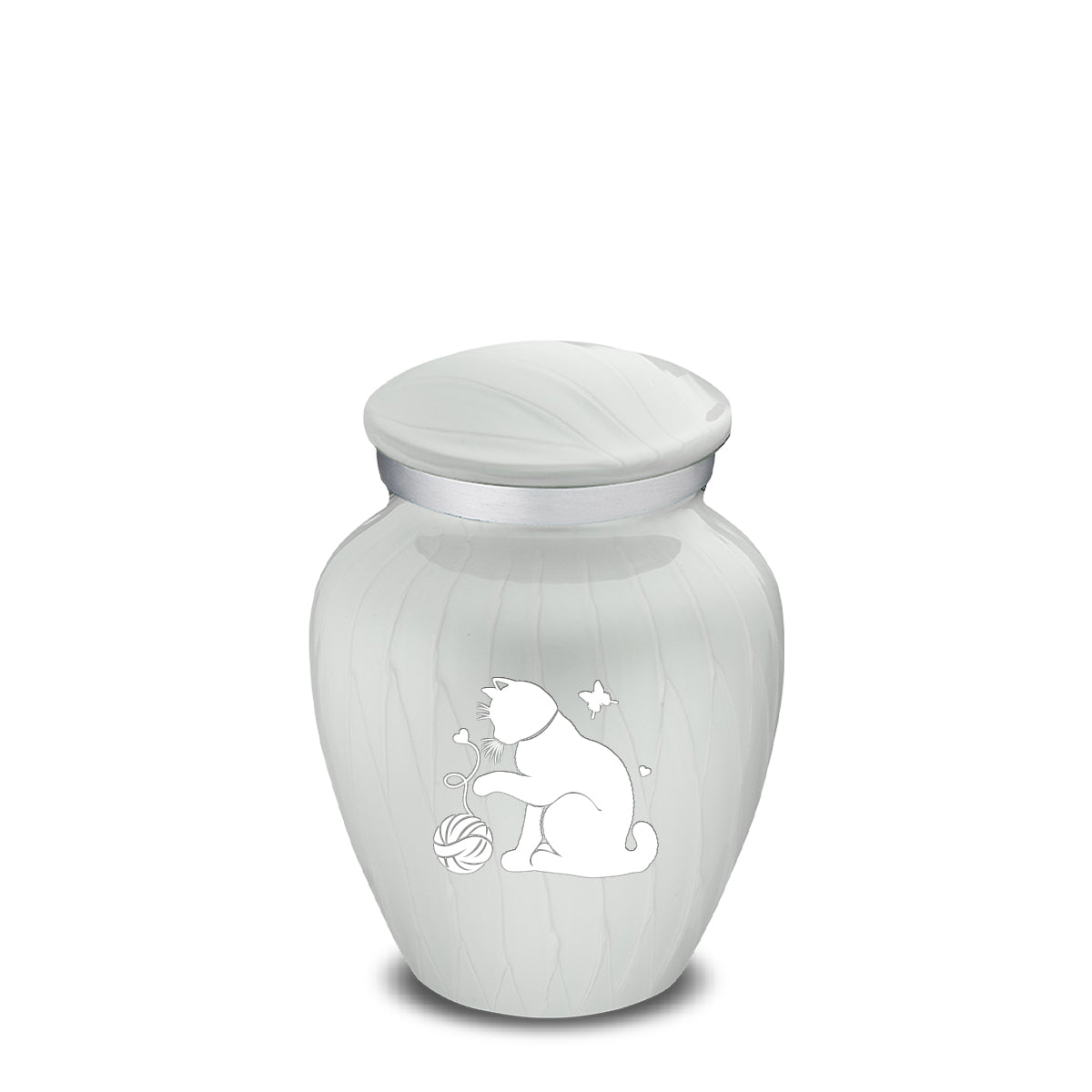 Keepsake Embrace Pearl White Pet Fun Cat Cremation Urn