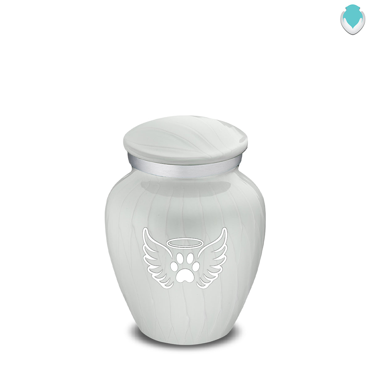 Keepsake Embrace Pearl White Pet Angel Wings Cremation Urn