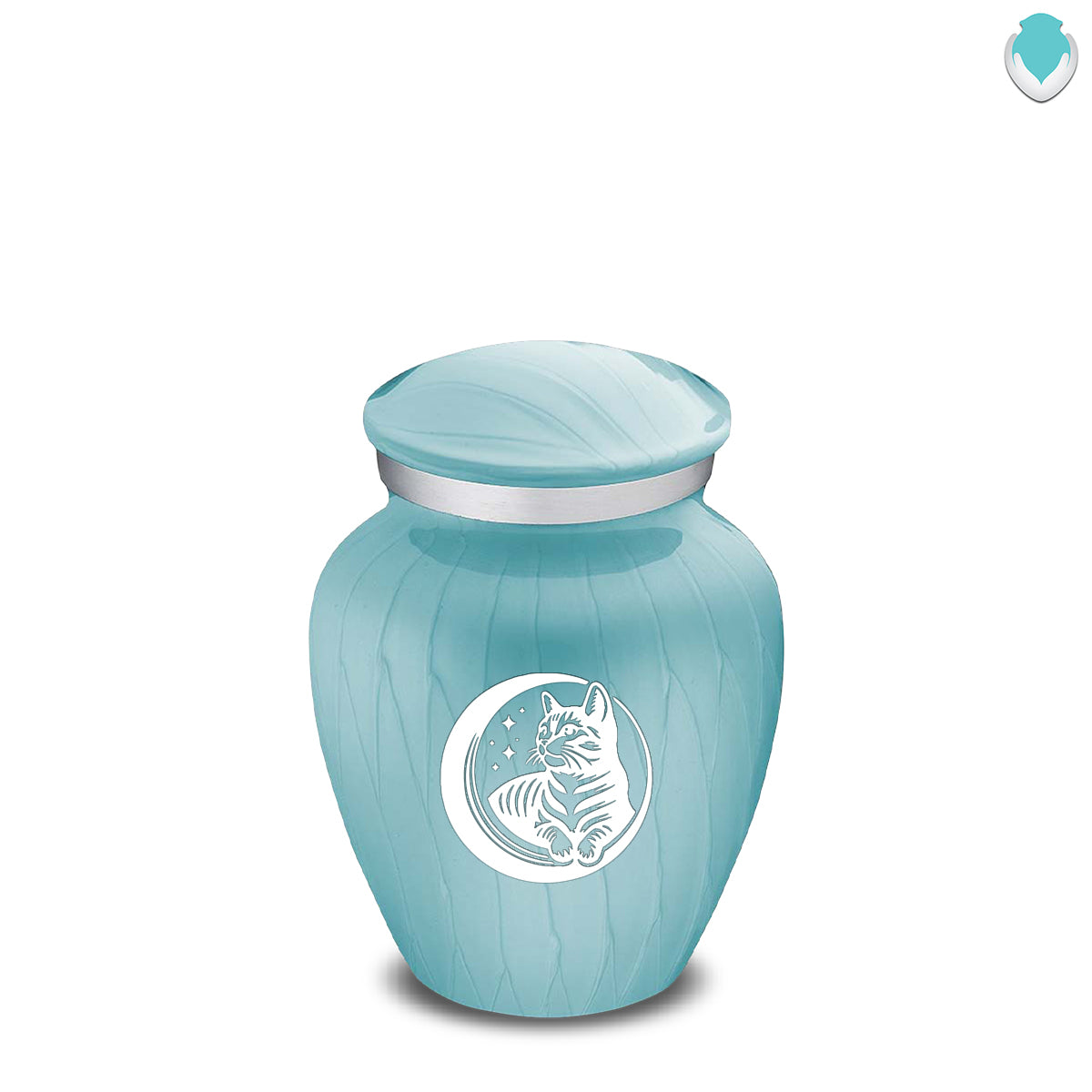 Keepsake Embrace Pearl Light Blue Pet Cute Cat Cremation Urn