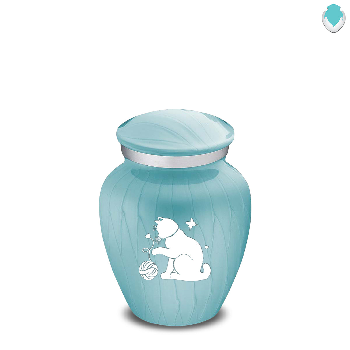 Keepsake Embrace Pearl Light Blue Pet Fun Cat Cremation Urn