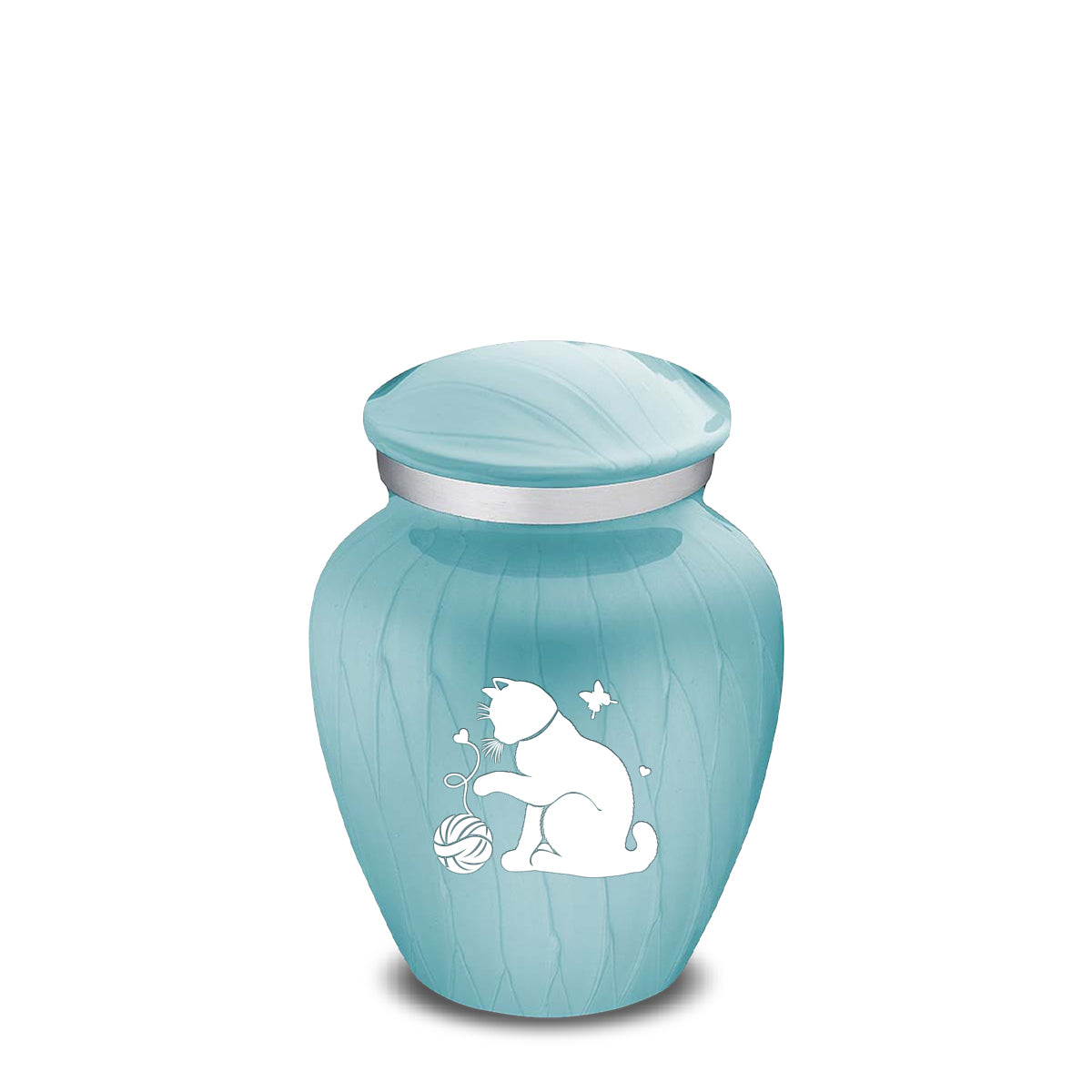 Keepsake Embrace Pearl Light Blue Pet Fun Cat Cremation Urn