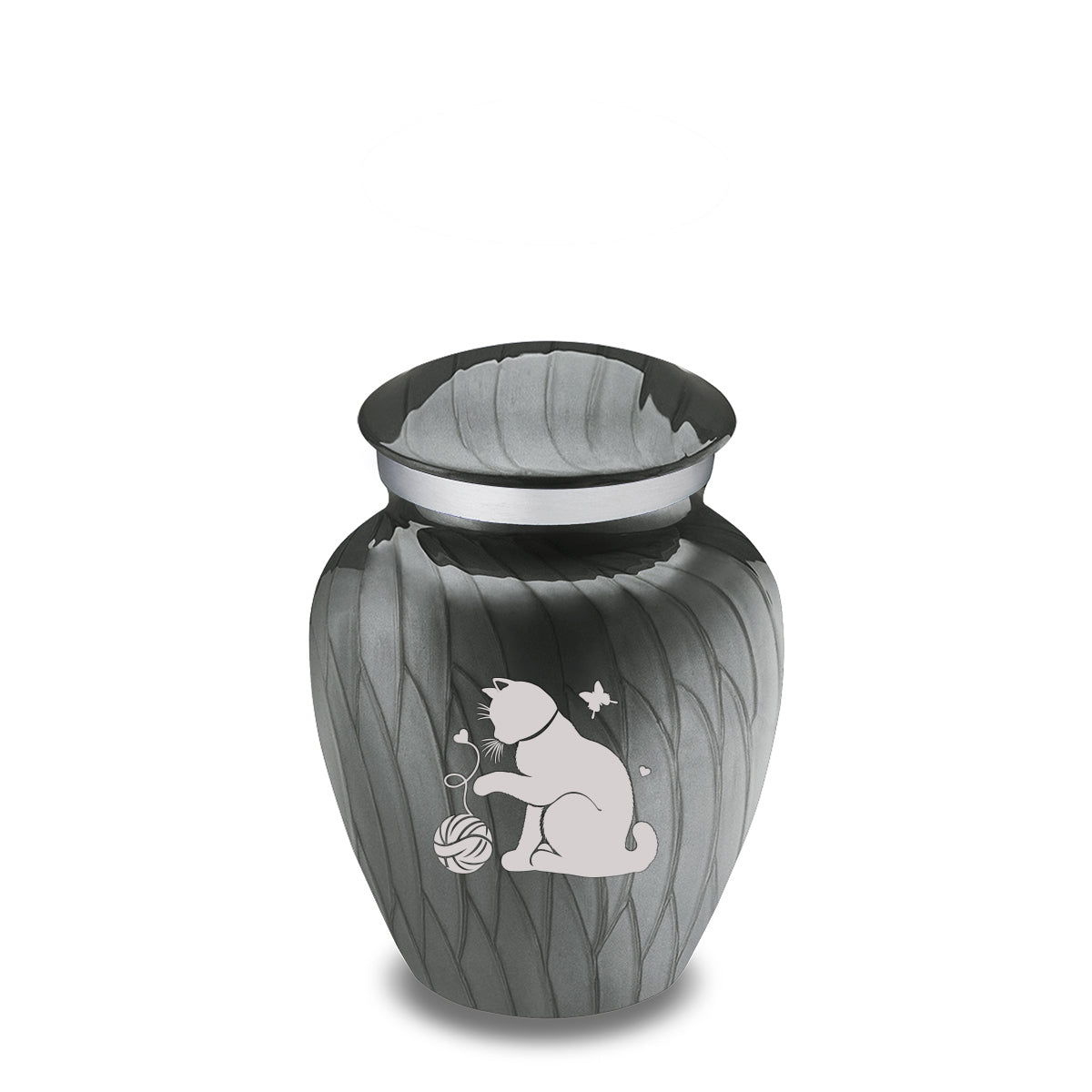 Keepsake Embrace Pearl Silver Pet Fun Cat Cremation Urn