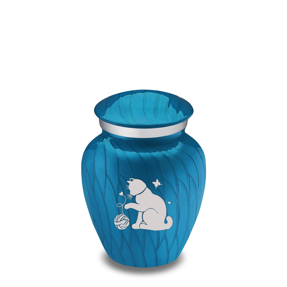 Keepsake Embrace Pearl Racing Blue Pet Fun Cat Cremation Urn