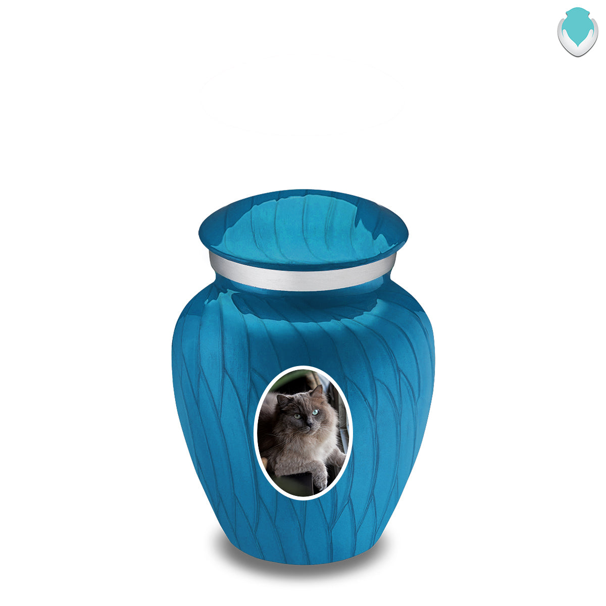 Keepsake Pet Embrace Pearl Racing Blue Portrait Cremation Urn