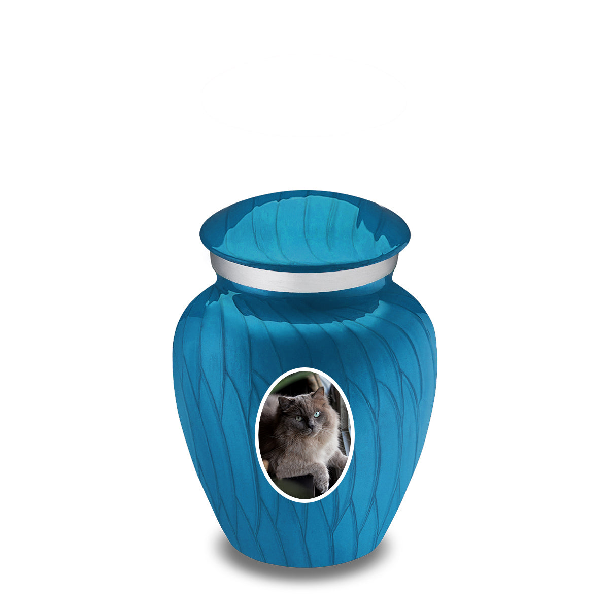 Keepsake Pet Embrace Pearl Racing Blue Portrait Cremation Urn