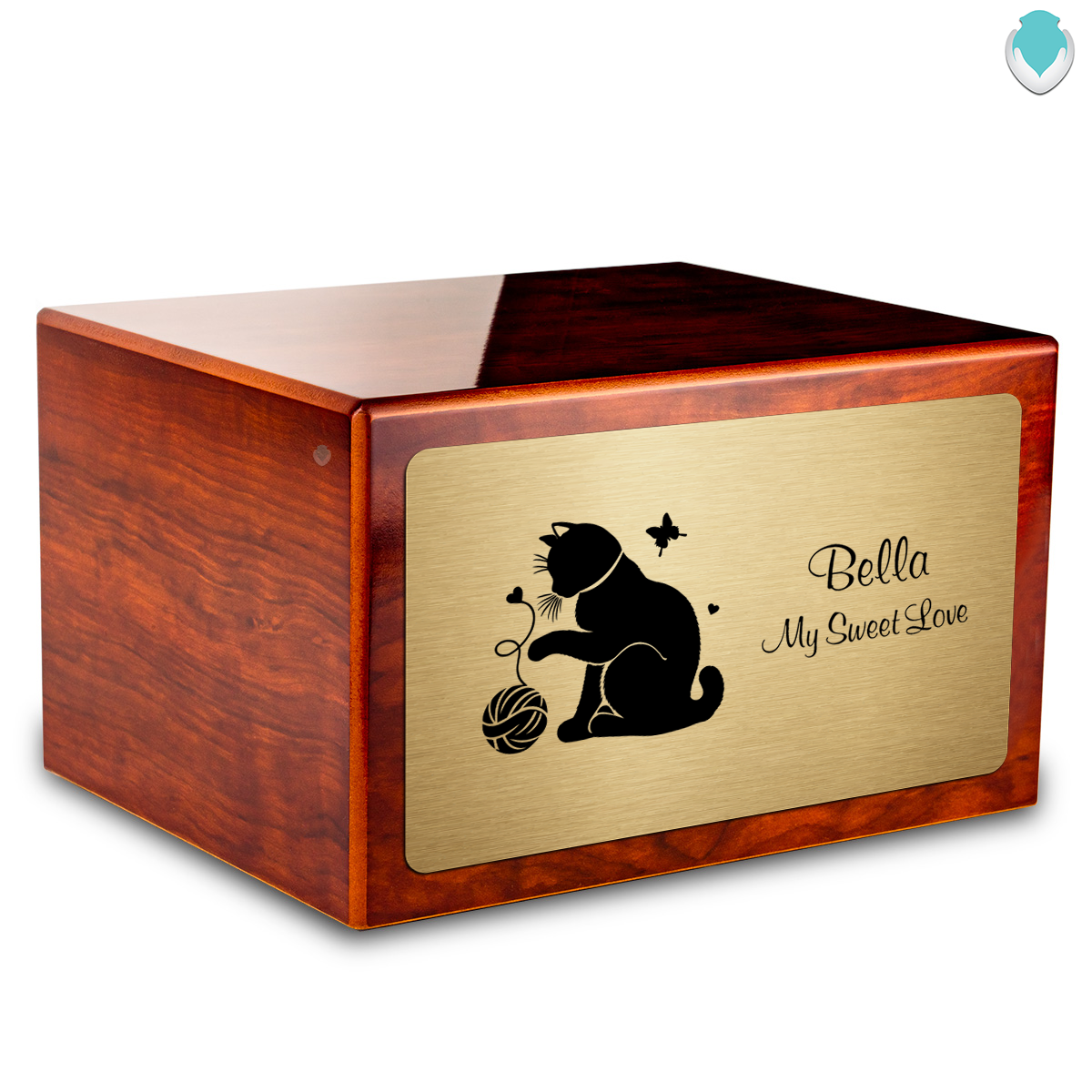 Heritage Rosewood Fun Cat Large Pet Cremation Box Urn
