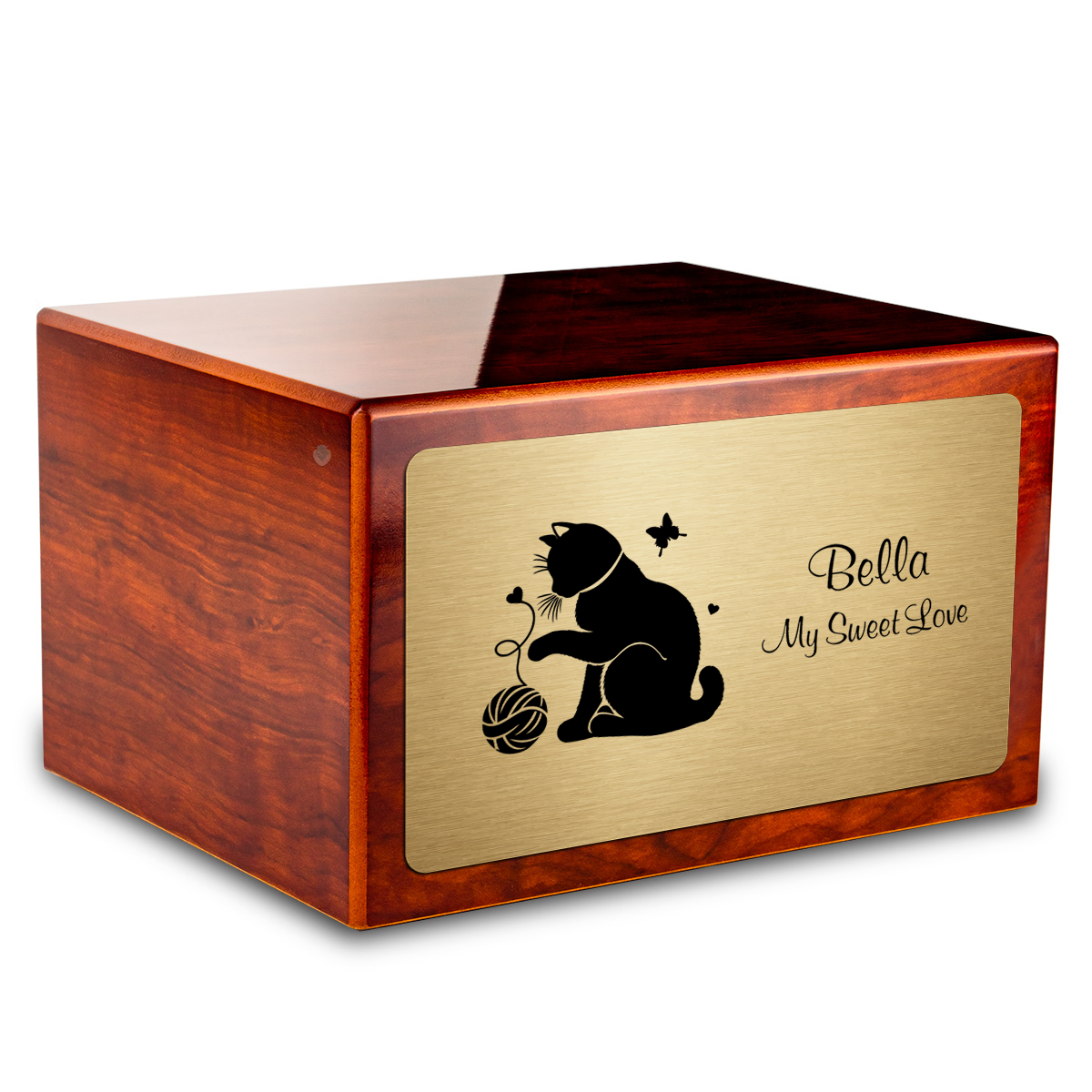 Heritage Rosewood Fun Cat Large Pet Cremation Box Urn
