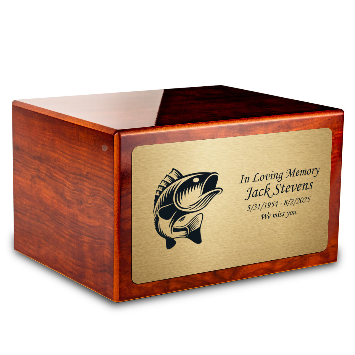 Custom Engraved Heritage Rosewood Adult Cremation Urn Memorial Box for Ashes
