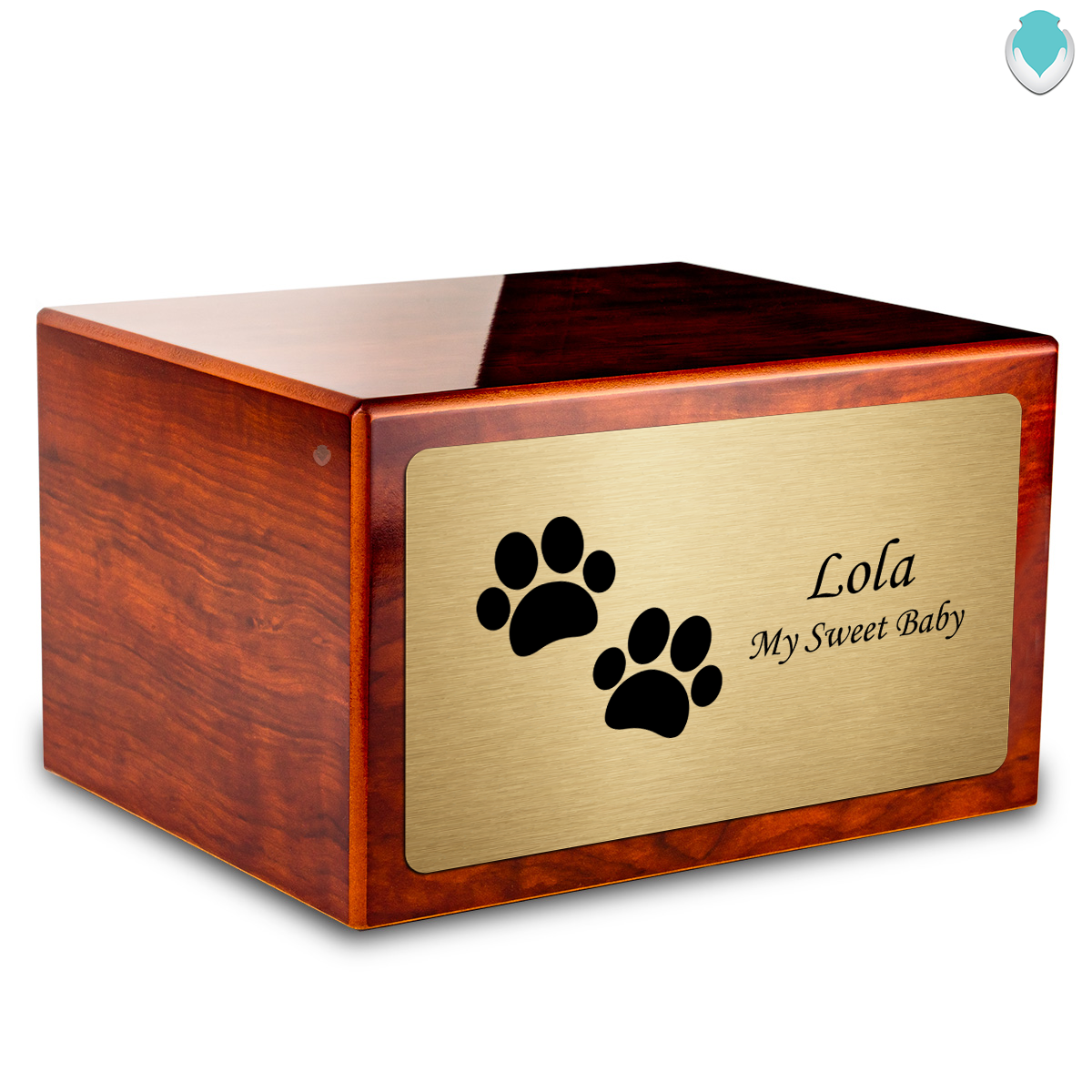 Heritage Rosewood Walking Paws Large Pet Cremation Box Urn