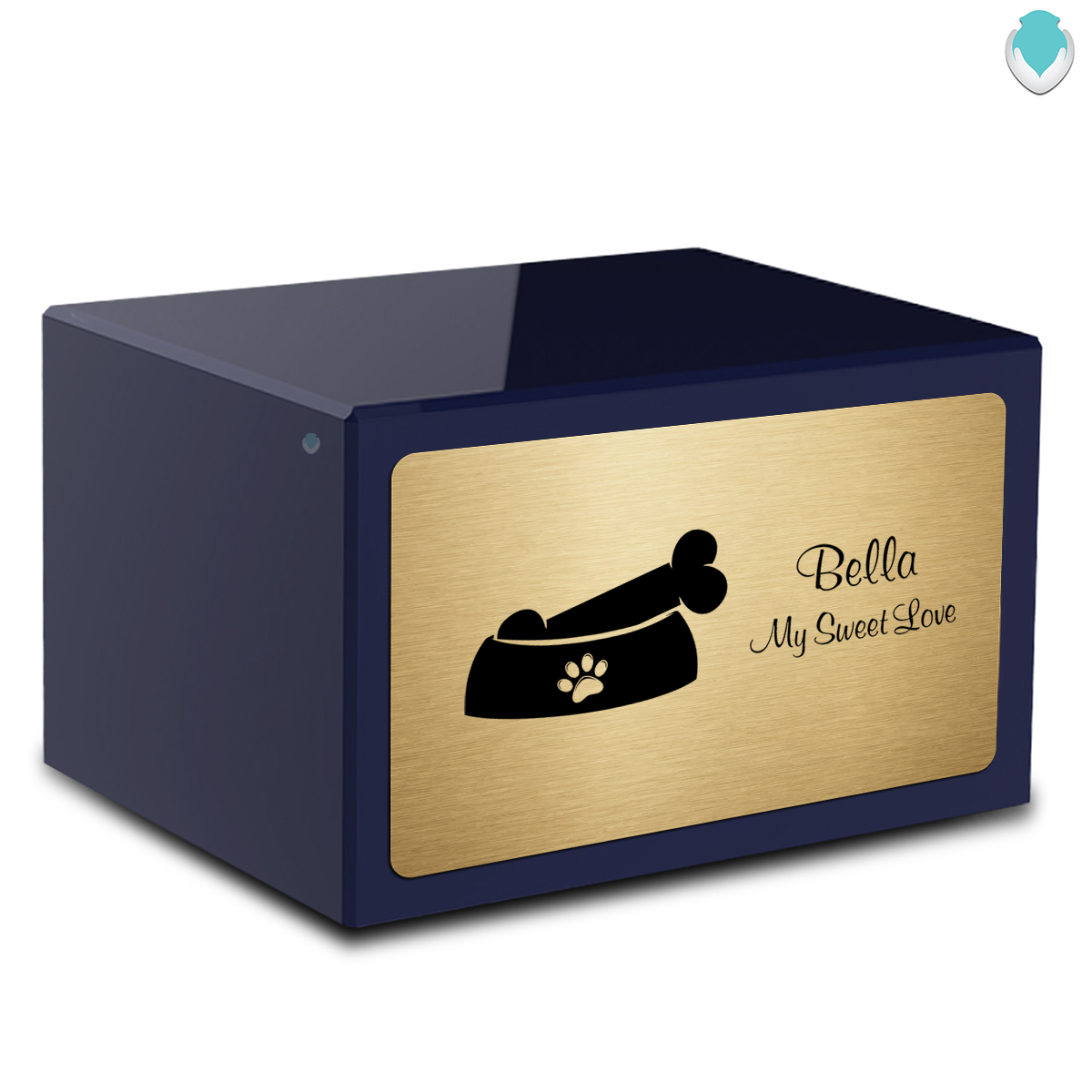Heritage Navy Dog Bone Large Pet Cremation Box Urn