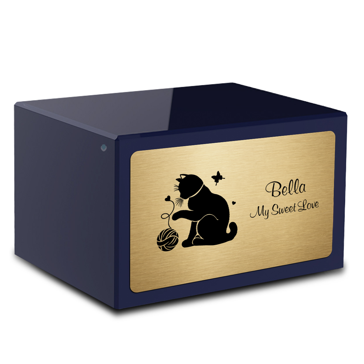 Heritage Navy Fun Cat Large Pet Cremation Box Urn