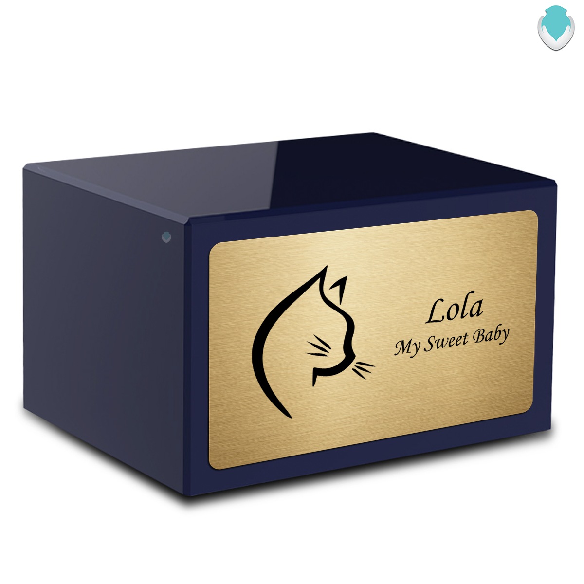 Heritage Navy Cat Large Pet Cremation Box Urn
