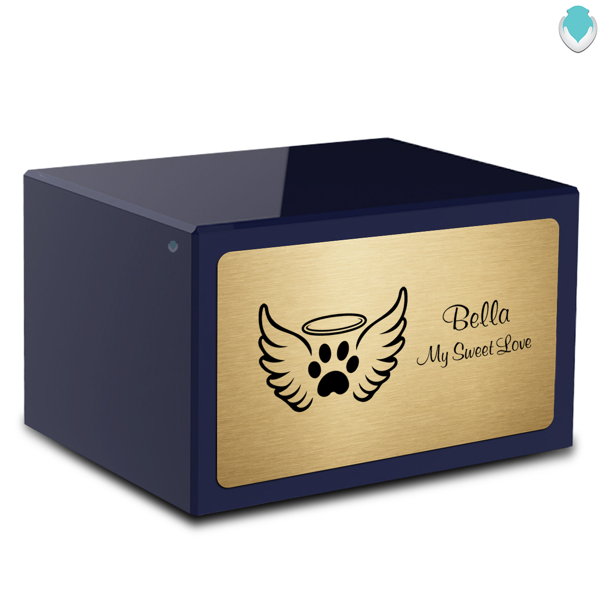 Heritage Navy Angel Wings Large Pet Cremation Box Urn