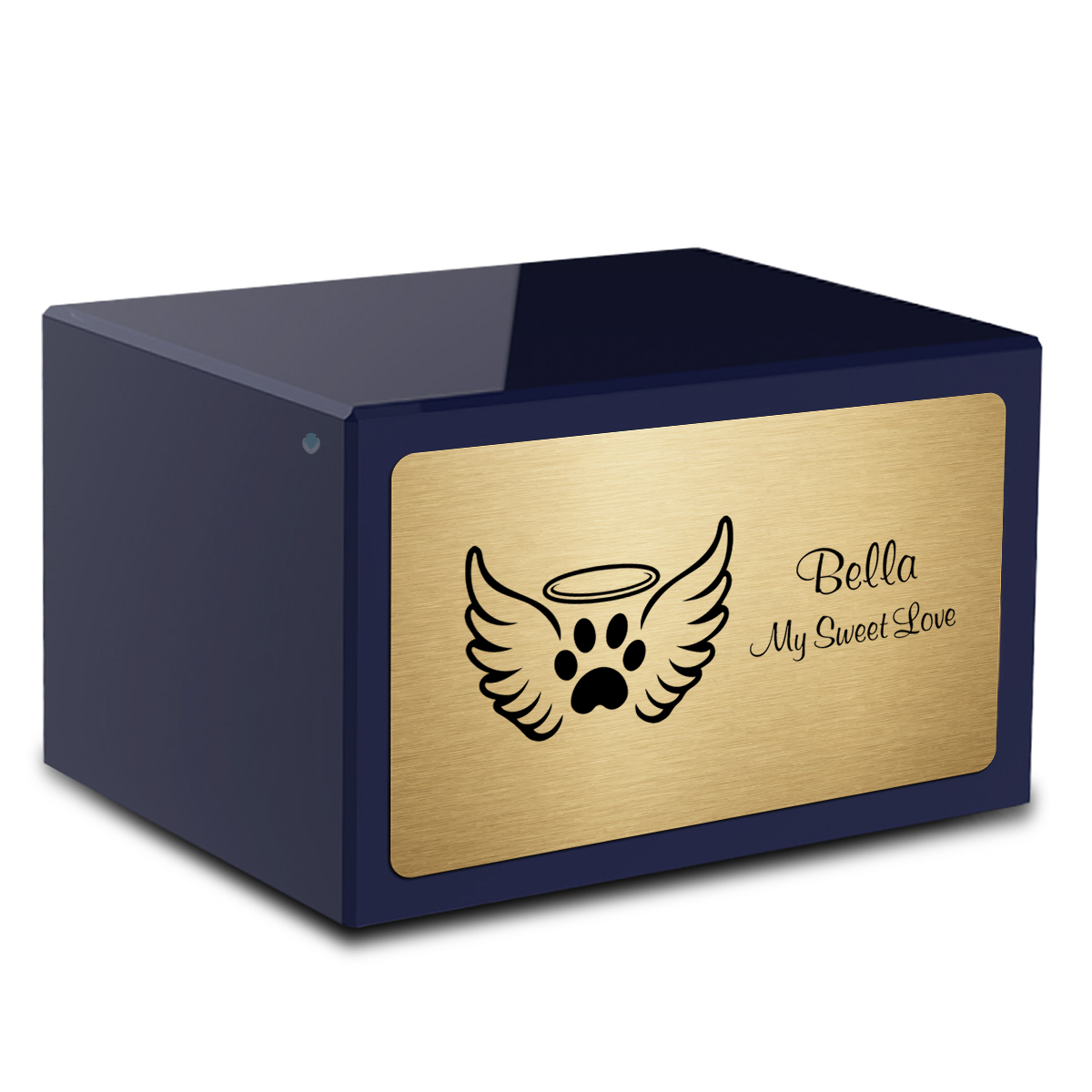 Heritage Navy Angel Wings Large Pet Cremation Box Urn