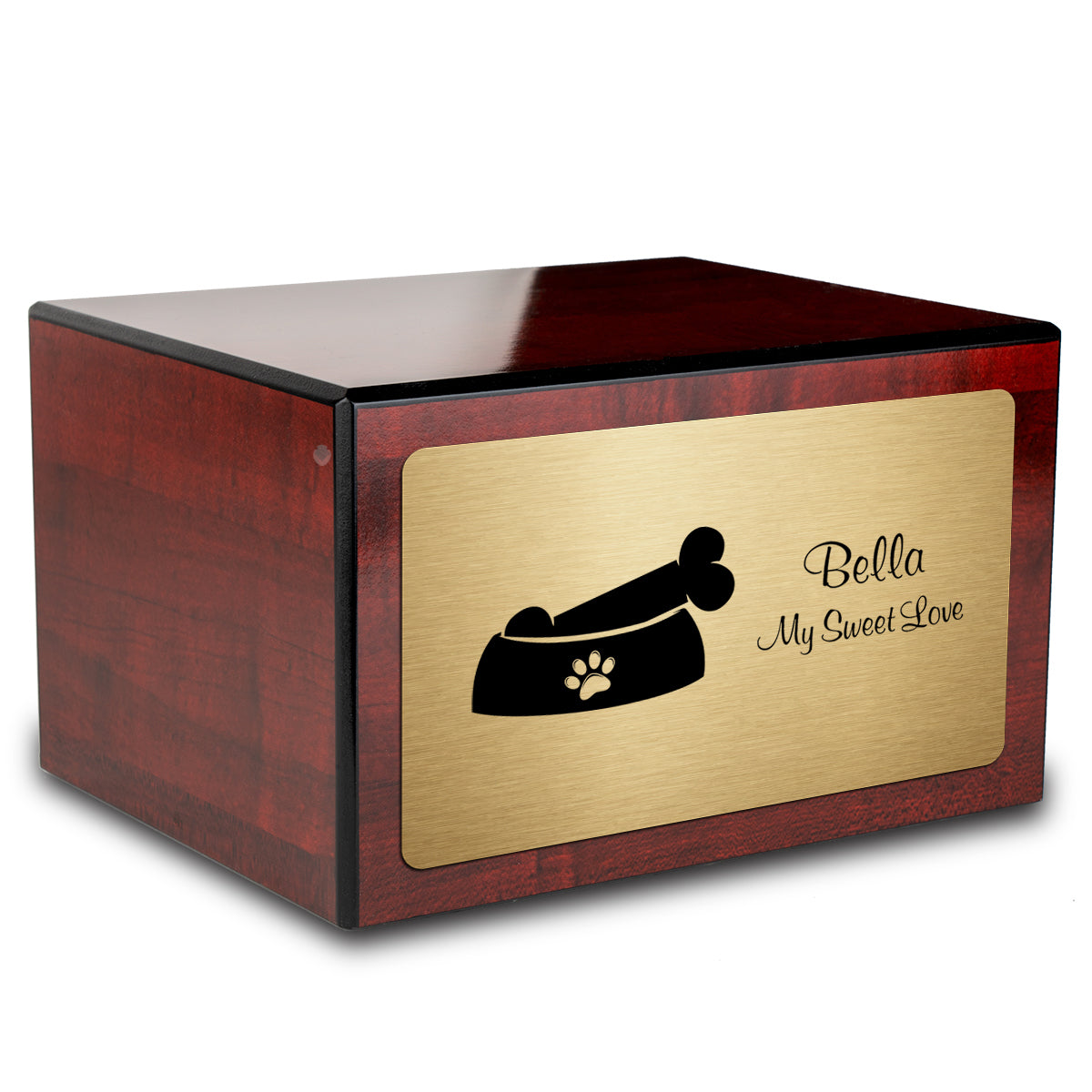 Heritage Cherry Dog Bone Large Pet Cremation Box Urn