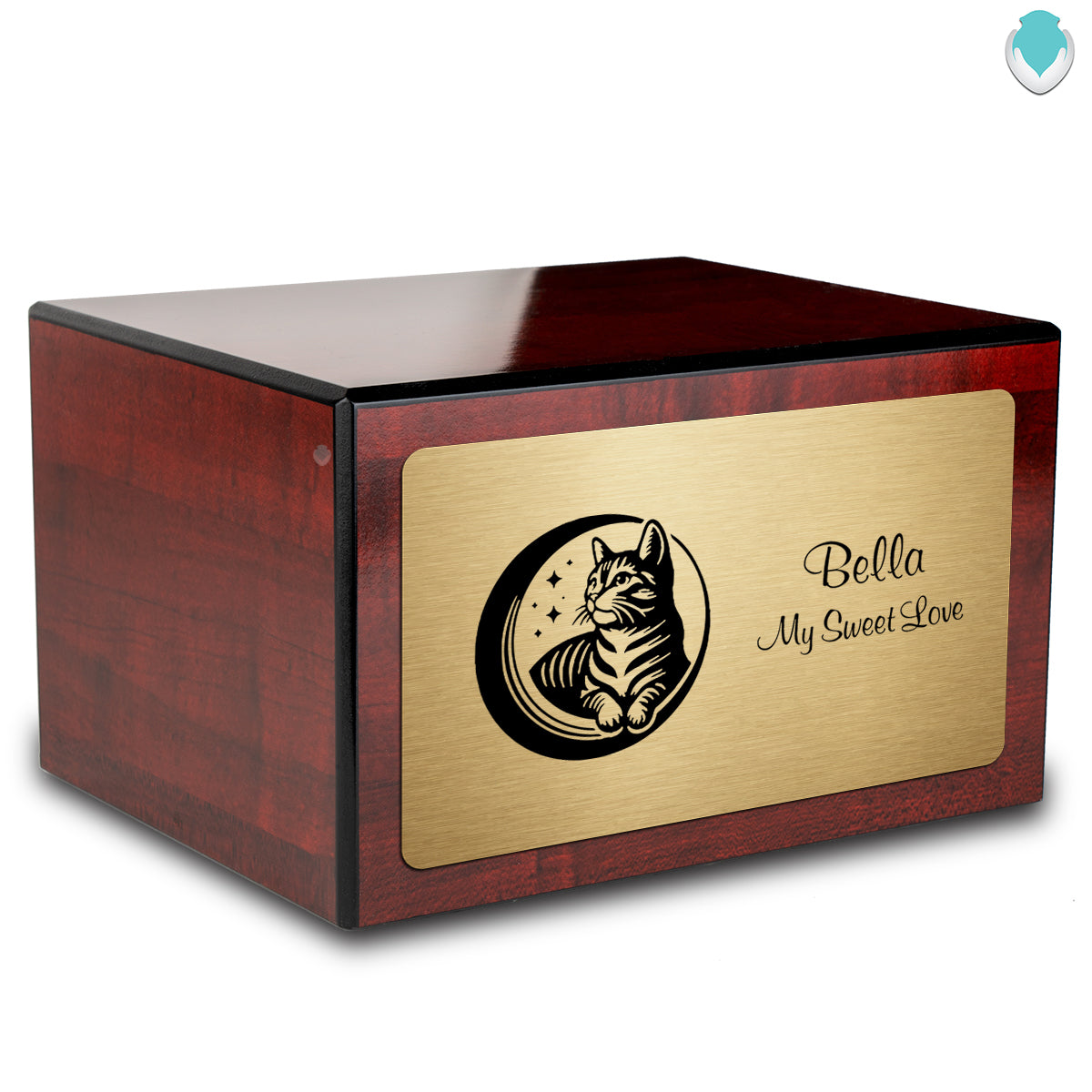 Heritage Cherry Cute Cat Large Pet Cremation Box Urn