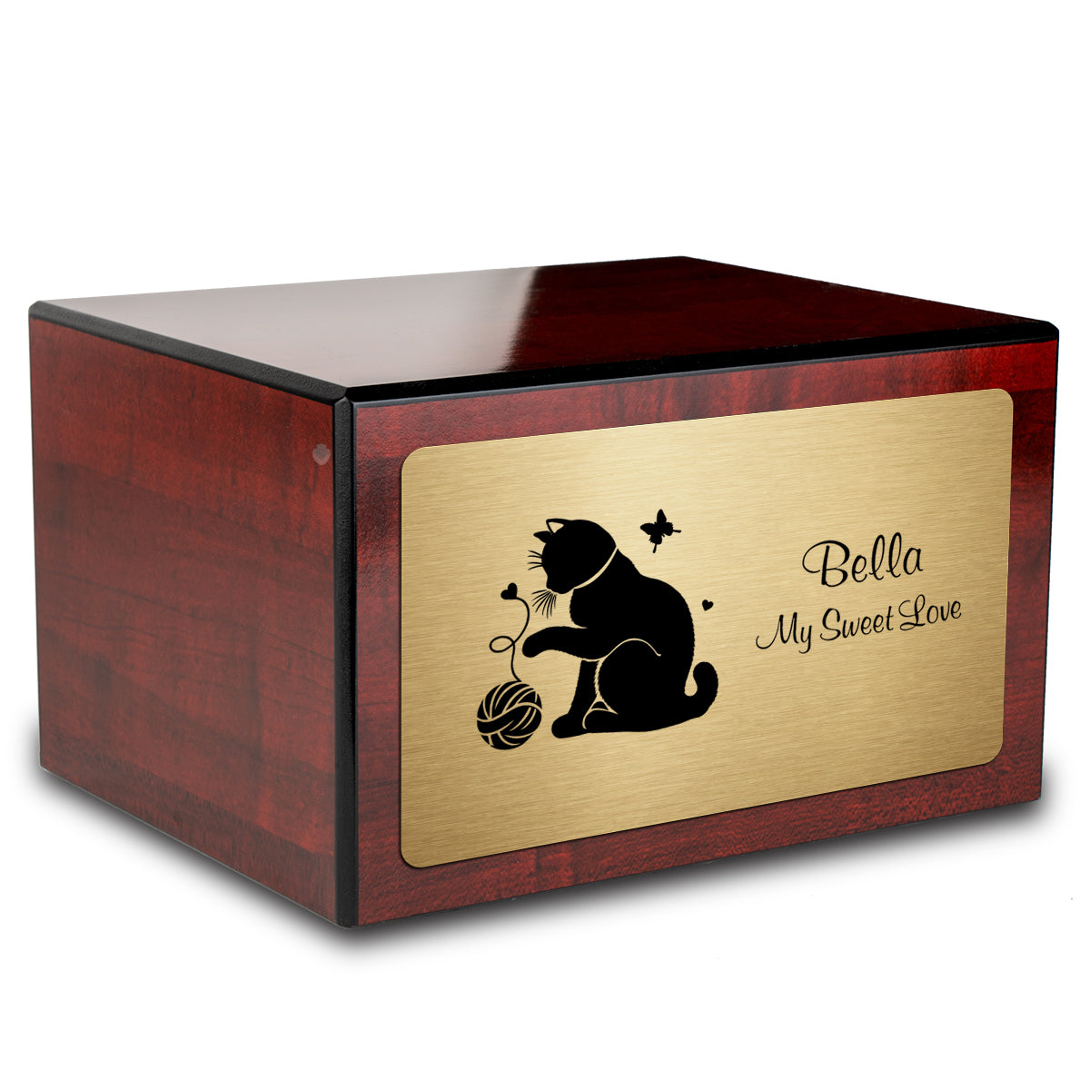 Heritage Cherry Fun Cat Large Pet Cremation Box Urn