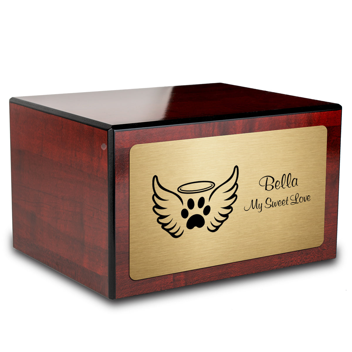 Heritage Cherry Angel Wings Large Pet Cremation Box Urn
