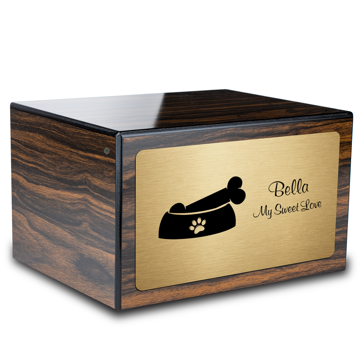 Heritage Espresso Dog Bone Large Pet Cremation Box Urn