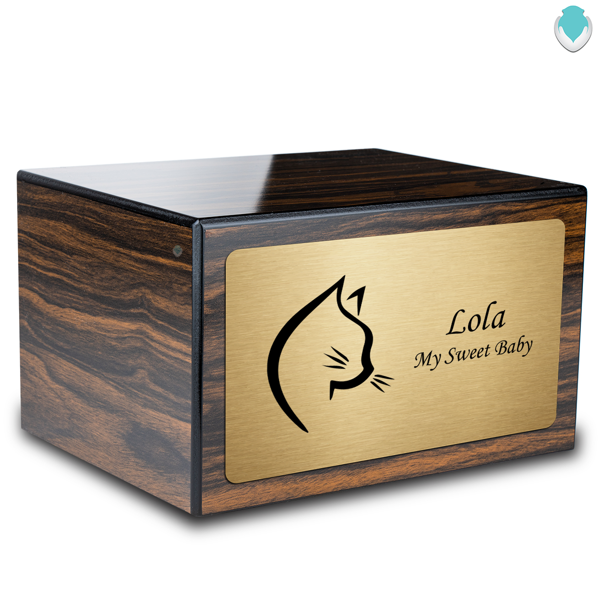 Heritage Espresso Cat Large Pet Cremation Box Urn