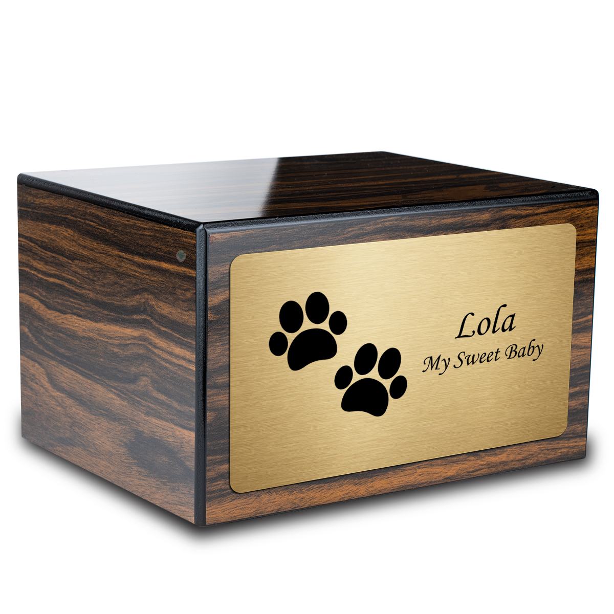 Heritage Espresso Walking Paws Large Pet Cremation Box Urn