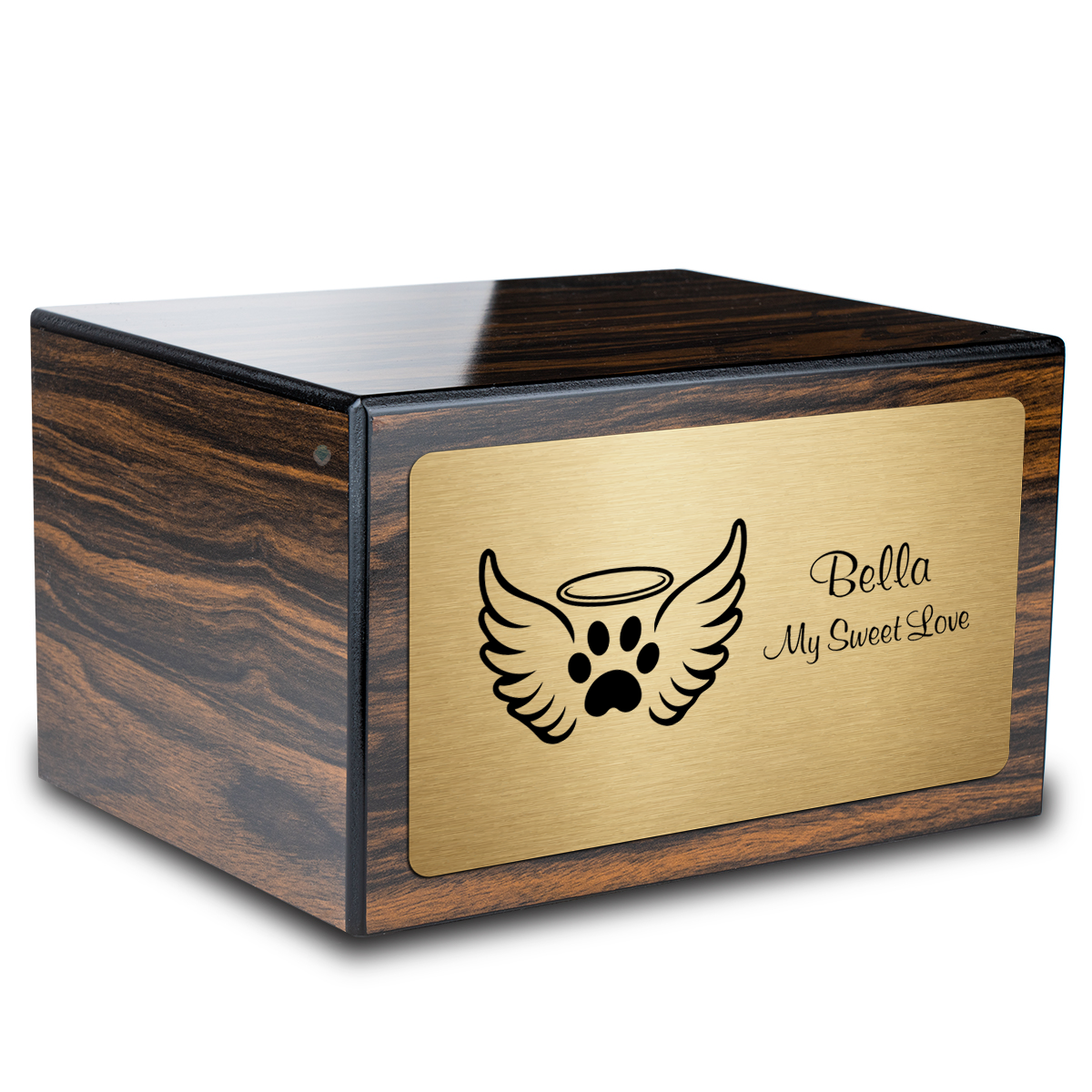 Heritage Espresso Angel Wings Large Pet Cremation Box Urn